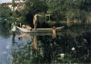 William Stott of Oldham The Bathing Place France oil painting artist